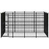 Outdoor Dog Kennel Steel 11.06 m² - Front View