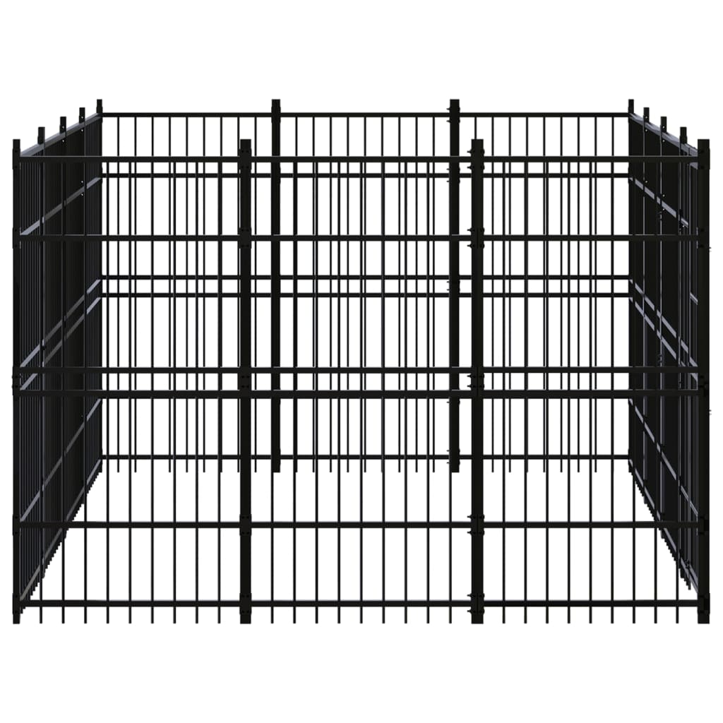 Outdoor Dog Kennel Steel 11.06 m?