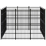 Outdoor Dog Kennel Steel 11.06 m² - Side View