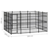 Outdoor Dog Kennel Steel 11.06 m?