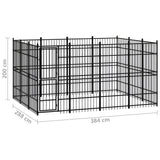 Outdoor Dog Kennel Steel 11.06 m² - Close-Up Angle