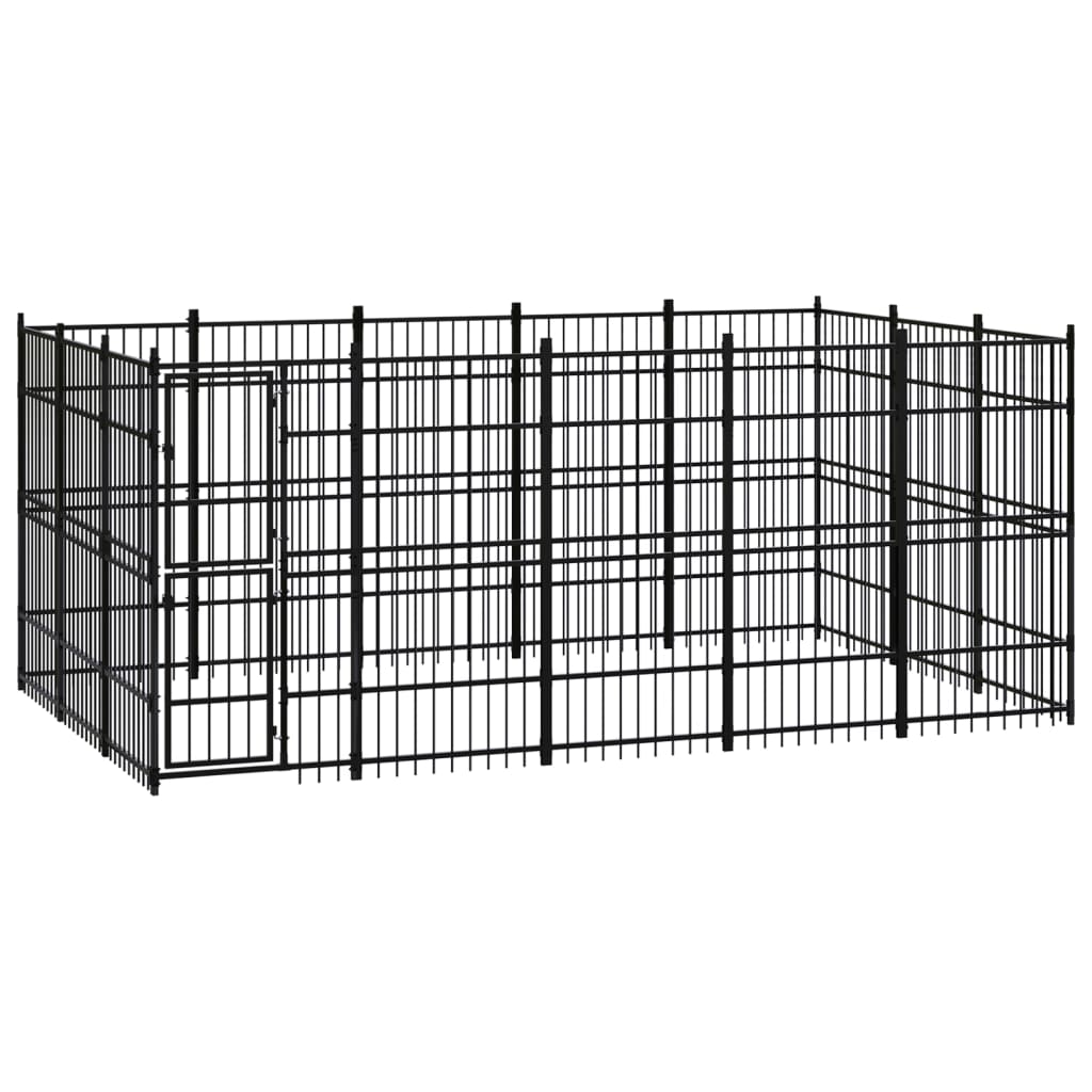 Outdoor Dog Kennel Steel 13.82 m?