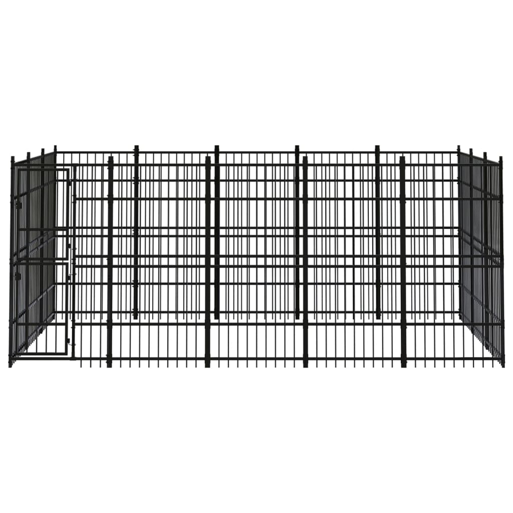 Outdoor Dog Kennel Steel 13.82 m?
