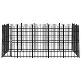 Outdoor Dog Kennel Steel 13.82 m² - Front View