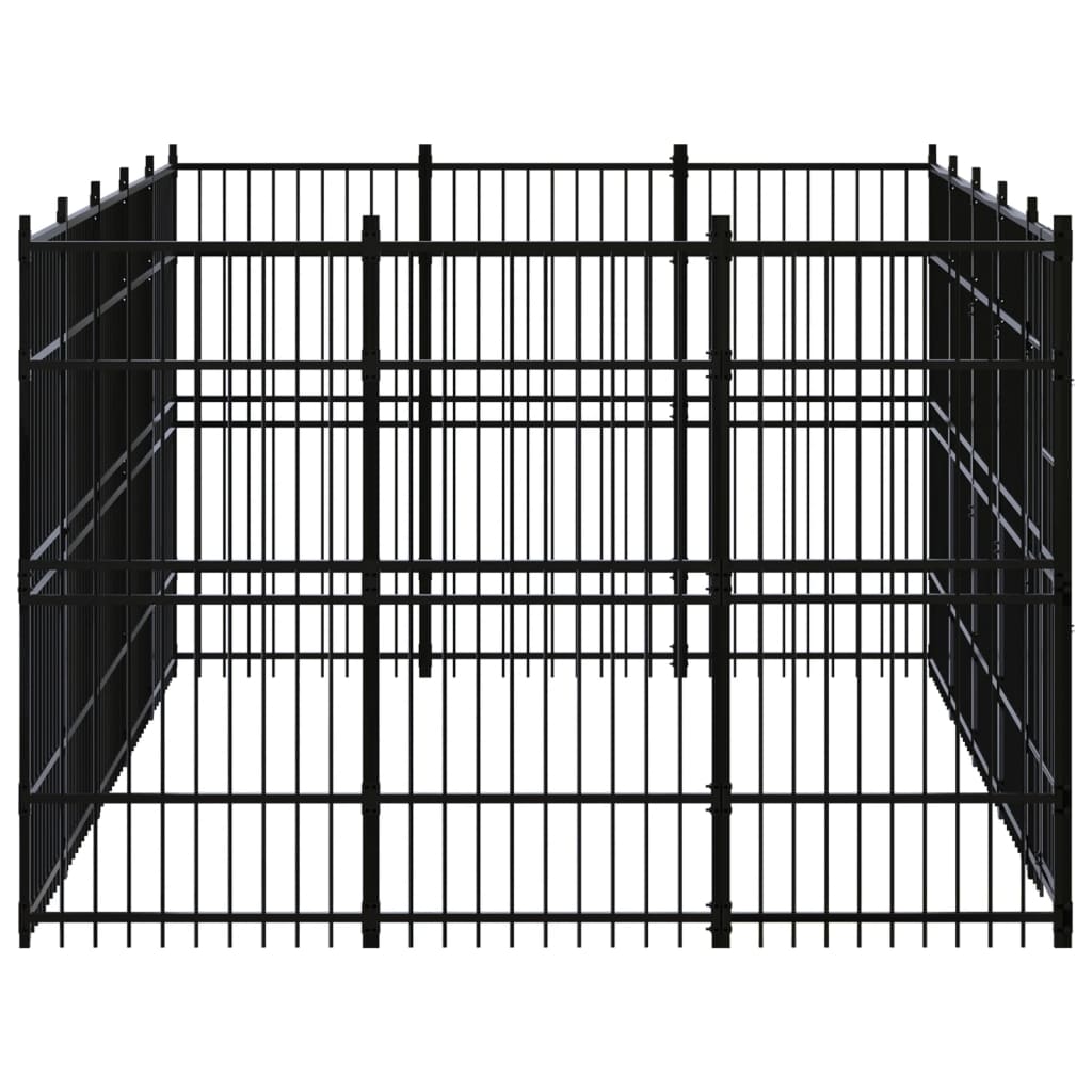 Outdoor Dog Kennel Steel 13.82 m?