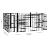 Outdoor Dog Kennel Steel 13.82 m?