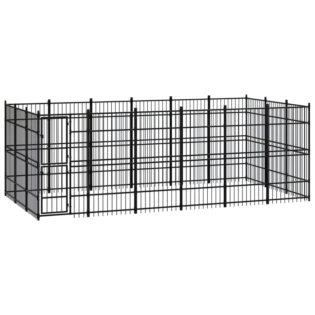 Outdoor Dog Kennel Steel 16.59 m?