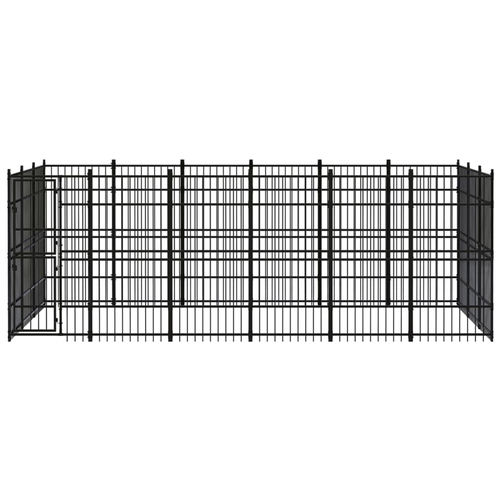 Outdoor Dog Kennel Steel 16.59 m²