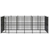 Outdoor Dog Kennel Steel 16.59 m² - Front View