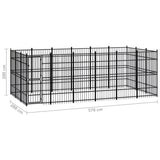Outdoor Dog Kennel Steel 16.59 m² - Close-Up Angle