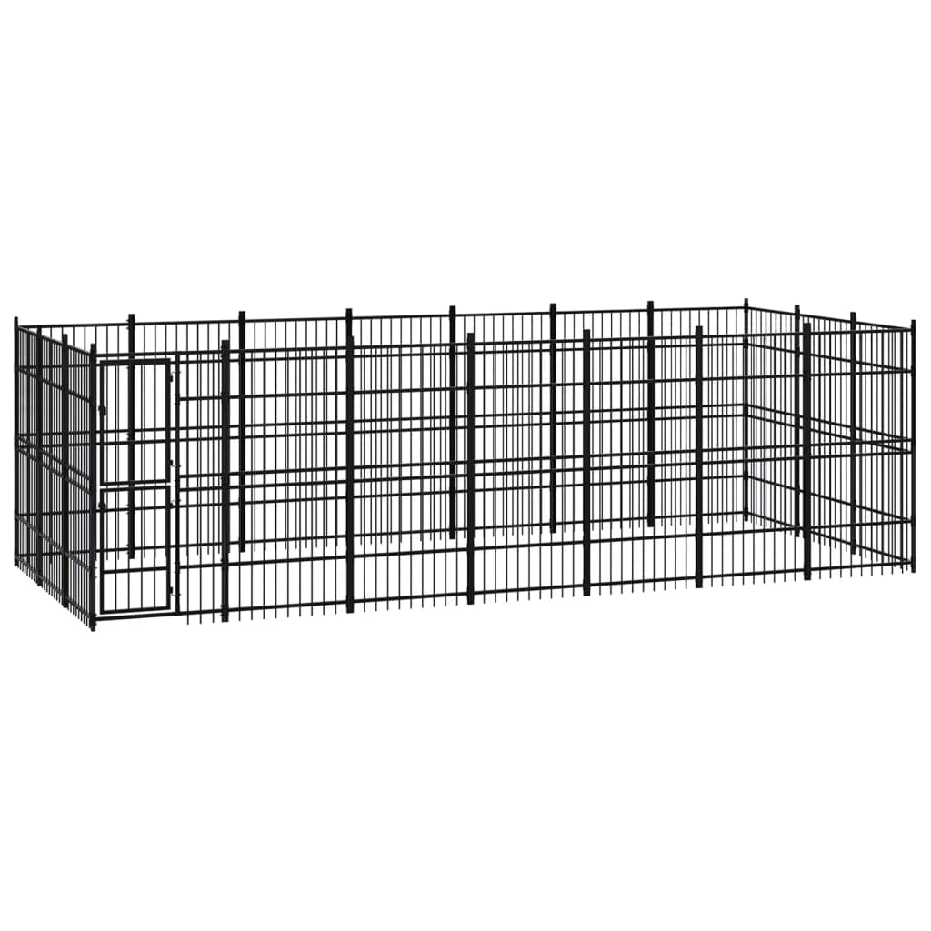Outdoor Dog Kennel Steel 19.35 m?