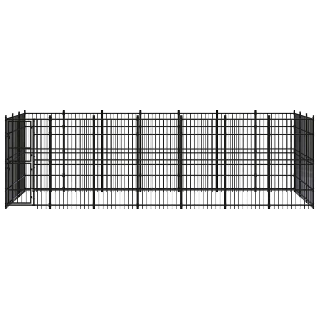 Outdoor Dog Kennel Steel 19.35 m?