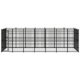 Outdoor Dog Kennel Steel 19.35 m² - Front View
