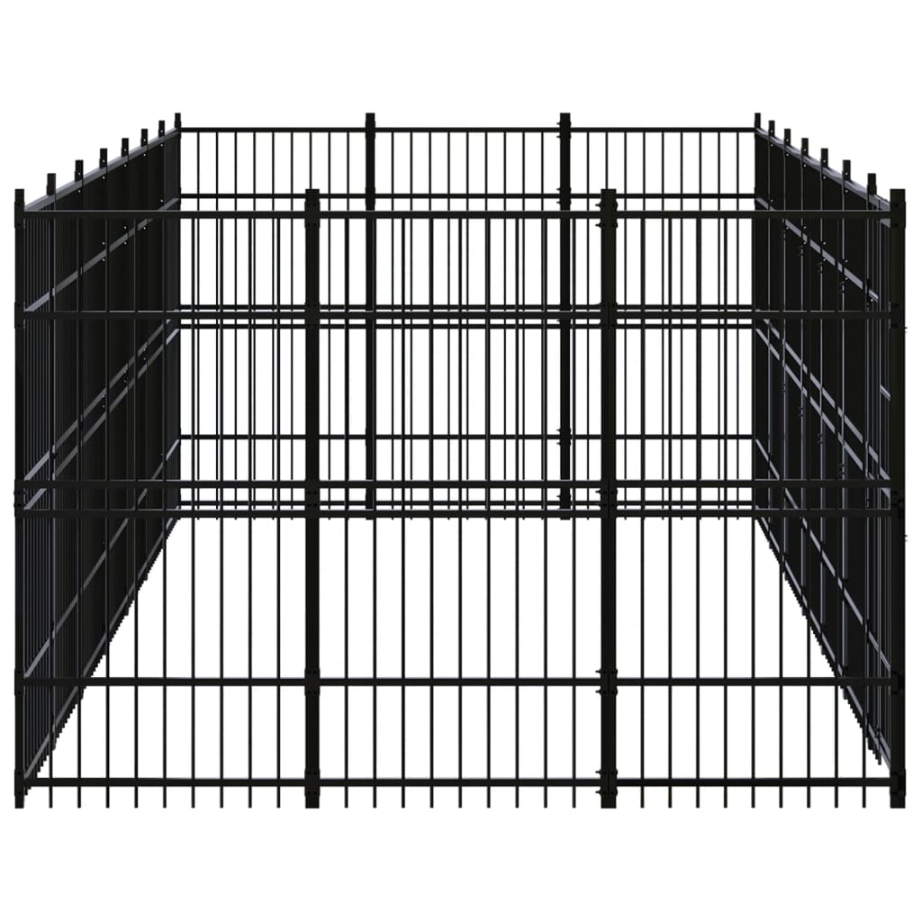 Outdoor Dog Kennel Steel 19.35 m?