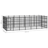 Outdoor Dog Kennel Steel 19.35 m?