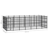 Outdoor Dog Kennel Steel 19.35 m² - Close-Up Angle