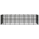 Outdoor Dog Kennel Steel 22.12 m² - Front View