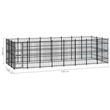 Outdoor Dog Kennel Steel 22.12 m² - Close-Up Angle