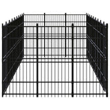 Outdoor Dog Kennel Steel 24.88 m² - Side View