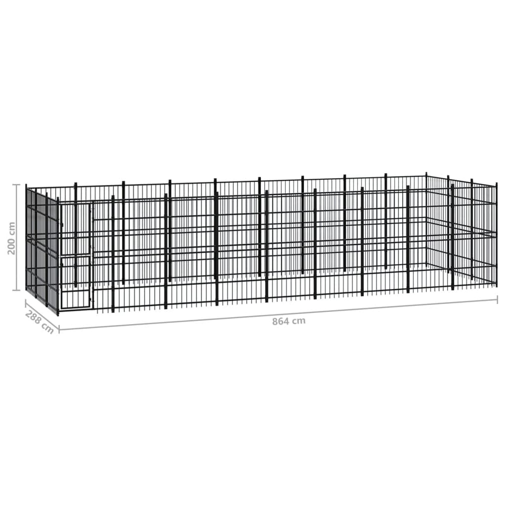 Outdoor Dog Kennel Steel 24.88 m²