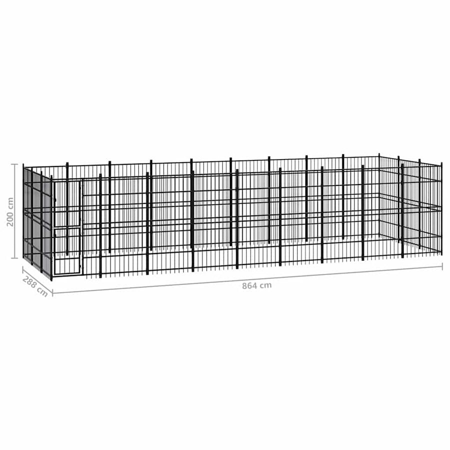 Outdoor Dog Kennel Steel 24,88 m²