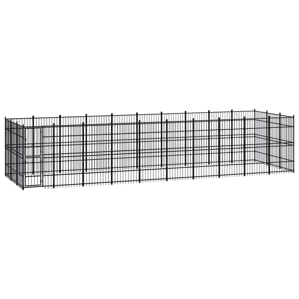 Outdoor Dog Kennel Steel 27.65 m?