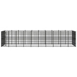 Outdoor Dog Kennel Steel 27.65 m² - Front View