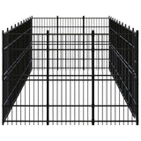 Outdoor Dog Kennel Steel 27.65 m² - Side View