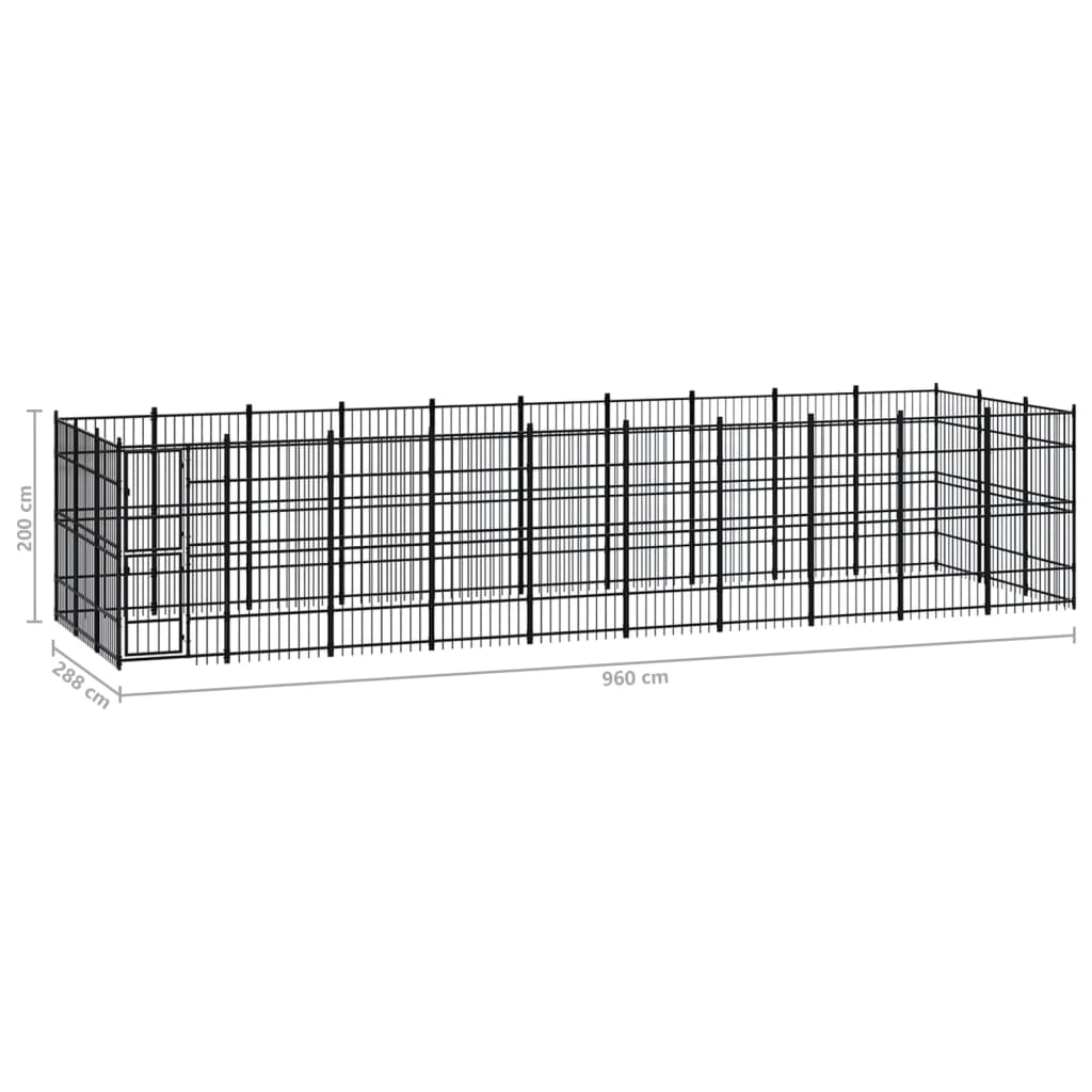 Outdoor Dog Kennel Steel 27.65 m?