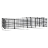 Outdoor Dog Kennel Steel 27.65 m² - Close-Up Angle