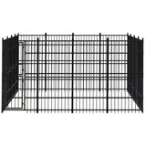 Outdoor Dog Kennel Steel 14.75 m² - Front View