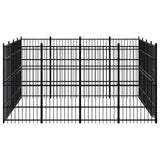 Outdoor Dog Kennel Steel 14.75 m² - Side View