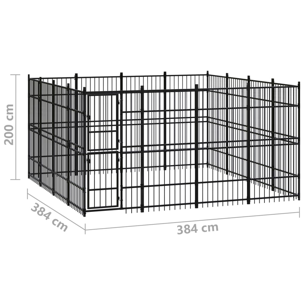 Outdoor Dog Kennel Steel 14.75 m?