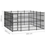 Outdoor Dog Kennel Steel 14.75 m² - Close-Up Angle