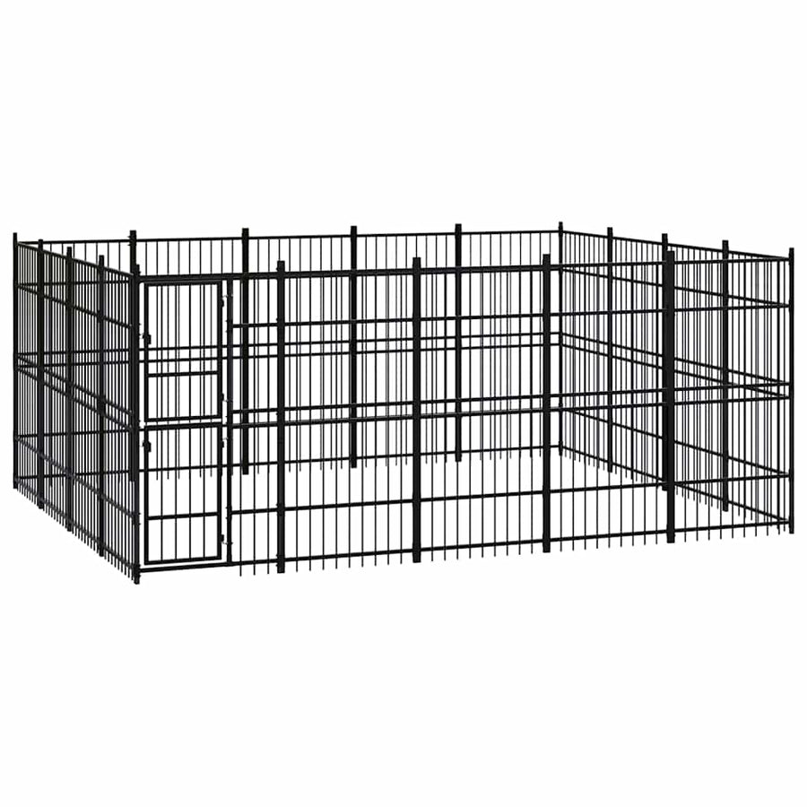 Outdoor Dog Kennel Steel 18,43 m²