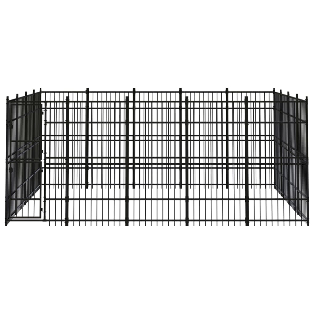 Outdoor Dog Kennel Steel 18.43 m²