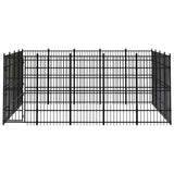 Outdoor Dog Kennel Steel 18.43 m² - Front View