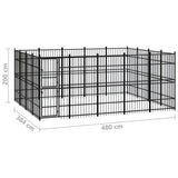 Outdoor Dog Kennel Steel 18.43 m?