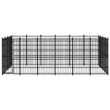 Outdoor Dog Kennel Steel 22.12 m² - Front View