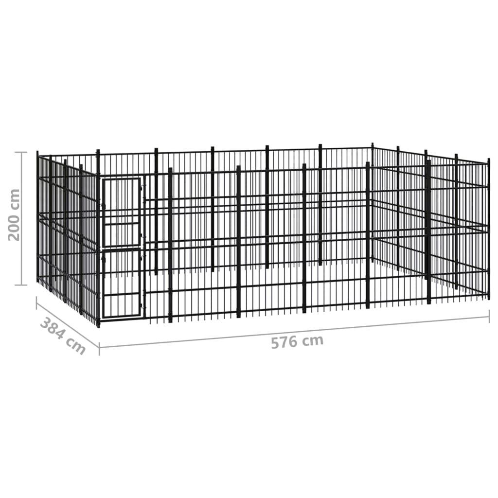 Outdoor Dog Kennel Steel 22.12 m?