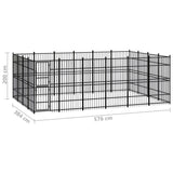 Outdoor Dog Kennel Steel 22.12 m² - Close-Up Angle