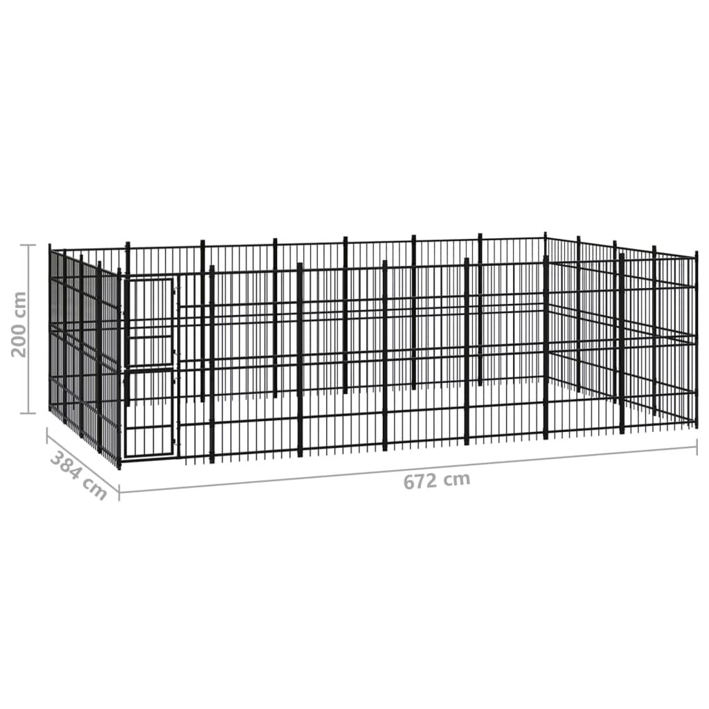 Outdoor Dog Kennel Steel 25.8 m?