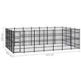 Outdoor Dog Kennel Steel 25.8 m² - Close-Up Angle