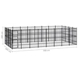 Outdoor Dog Kennel Steel 29.49 m² - Close-Up Angle