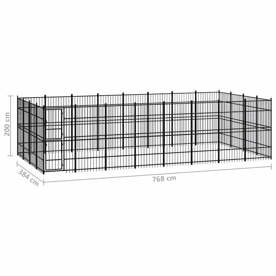 Outdoor Dog Kennel Steel 29,49 m²