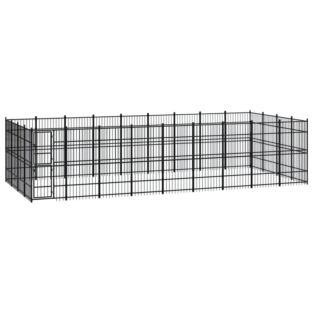 Outdoor Dog Kennel Steel 33.18 m?