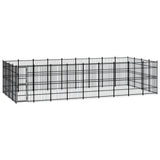 Outdoor Dog Kennel Steel 33.18 m?