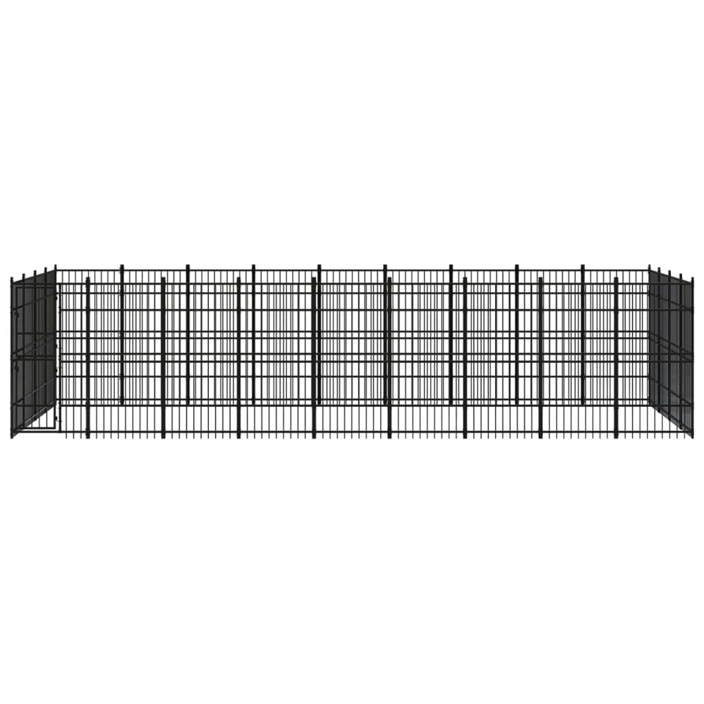 Outdoor Dog Kennel Steel 33.18 m?