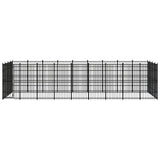 Outdoor Dog Kennel Steel 33.18 m² - Front View