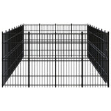 Outdoor Dog Kennel Steel 33.18 m² - Side View